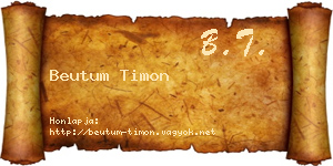 Beutum Timon névjegykártya